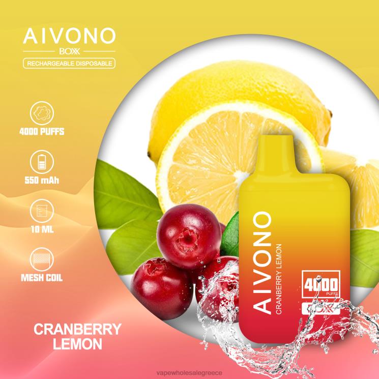 Aivono AIM BOXX 4000 cranberry λεμόνι 0HT08218 - Ηλεκτρονικό Τσιγάρο Σκρουτζ