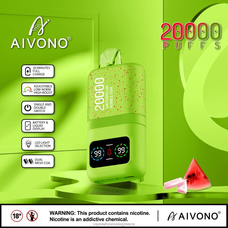 Aivono AIM magic 20000 τσιχλόφουσκα καρπούζι 0HT0882 - Ηλεκτρονικο Τσιγαρο Μιασ Χρησησ Περιπτερα