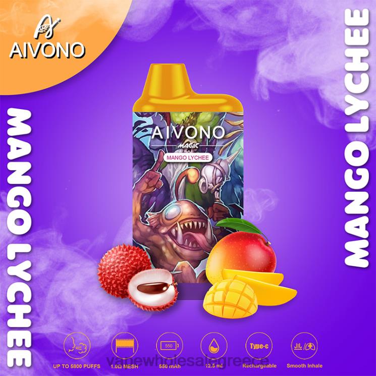 Aivono AIM MAGIC 5800 κουτί τσιγάρο μάνγκο λίτσι 0HT0898 - Ηλεκτρονικό Τσιγάρο Σκρουτζ