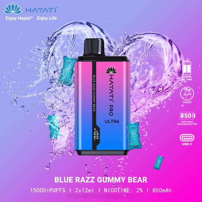 vape ελλαδα | J064199 γαλάζιο αρκουδάκι razz Hayati Pro Ultra