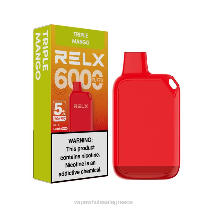 RELX Crush Pocket 6000 5% υψηλό nic τριπλό μάνγκο 406L26 - Ηλεκτρονικο Τσιγαρο Με Φιλτρο