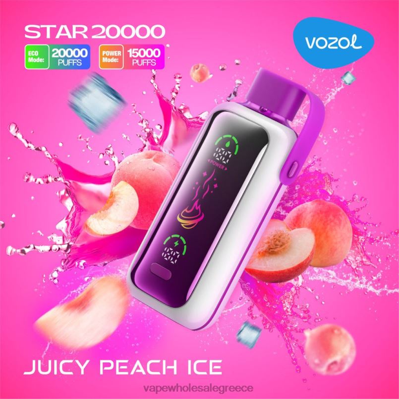 Vape Wholesale Greece | VOZOL STAR 20000 ζουμερός πάγος ροδάκινου J4R0D10