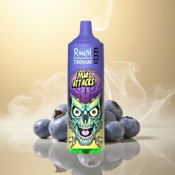 RandM Fumot Tornado 9000 Puffs Μπλε Μούρο Πάγος με Πλέγμα Πηνίο και 18 mL Υγρό